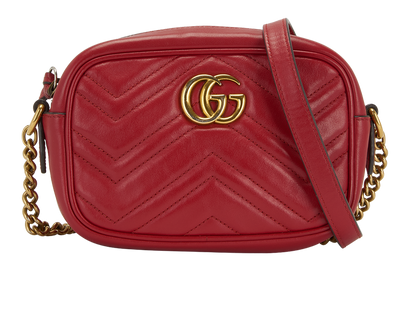 GG Marmont Mini Crossbody Bag, &pound;450, Handbags, Red, Leather, Front view